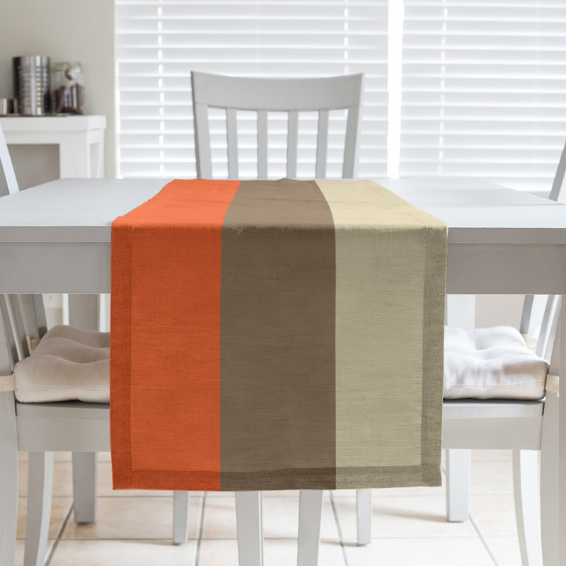 Chemin de table Seattle, 90 po x 16 po, Orange / doré / crème, San Francisco