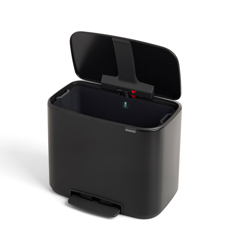 Poubelle à pédale 9,5 gallons, Noir mat