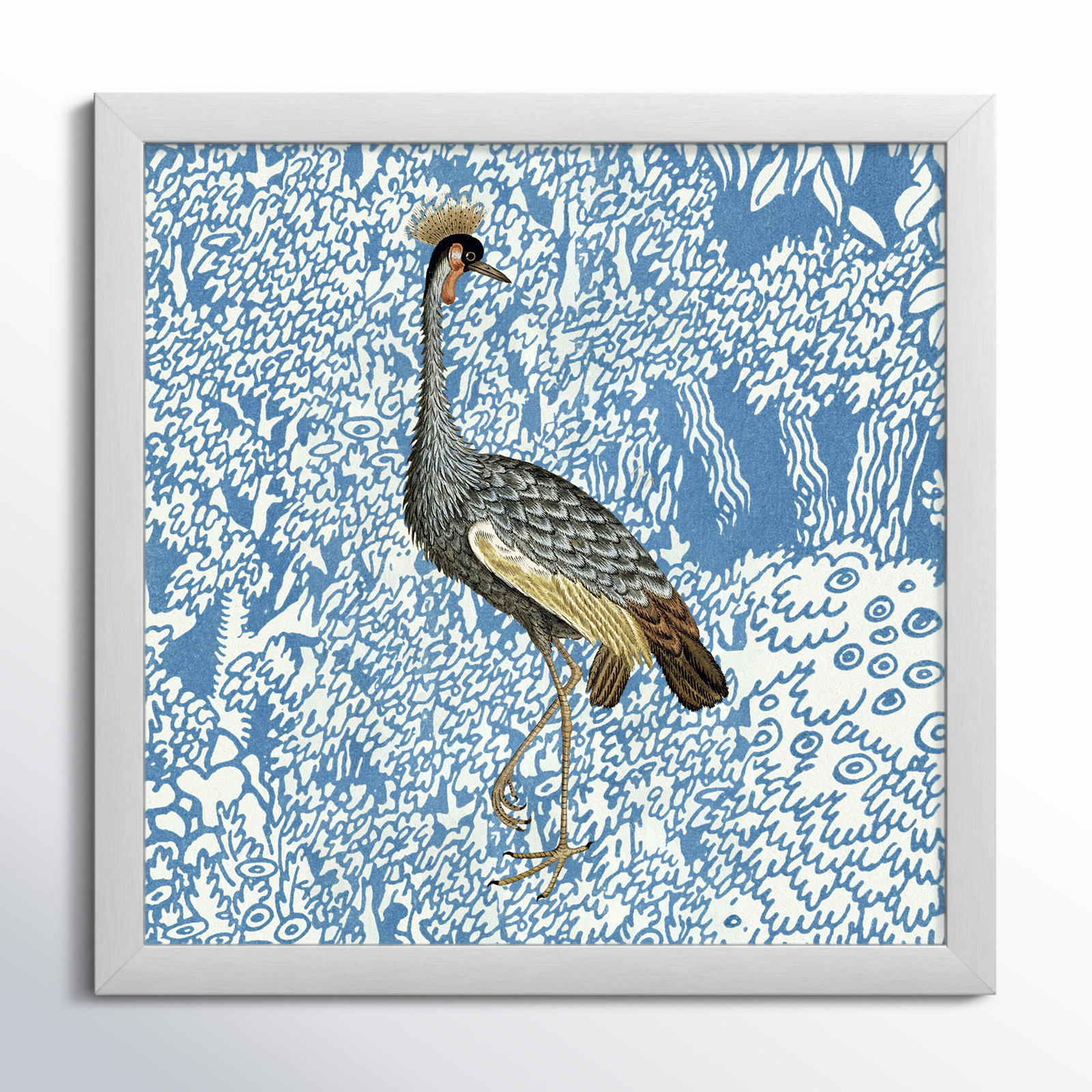Bird Pose 2 by Oliver Gal, Silver, 14" H x 14" W x 0.5" D
