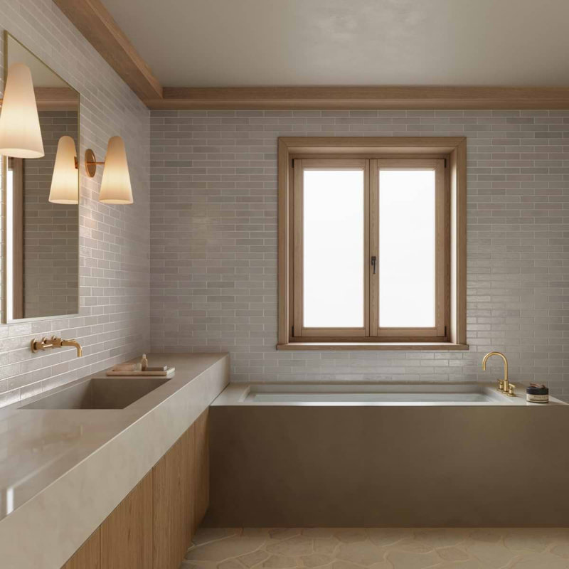 Montauk 2x8 Mixed Finish Ceramic Tile, Sand Dune