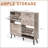Barn Door 4 Flip Black Handles Glued Particleboard Embossed Natural Legs Shoe Cabinet 41.7In-1660010318