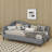 L-Shaped Linen Daybed With Solid Wood Legs-1497422874-1497422876