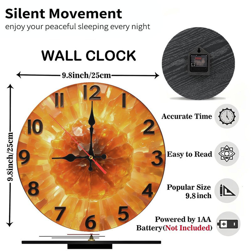 Horloge avec cadran orange