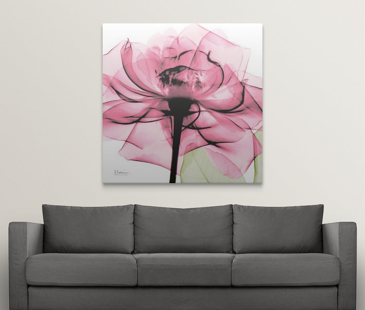 "Manigault" Rose X-Ray par Kiranjit, reproduction de photo, H 35 po x l 35 po x P 1,5 po, Toile