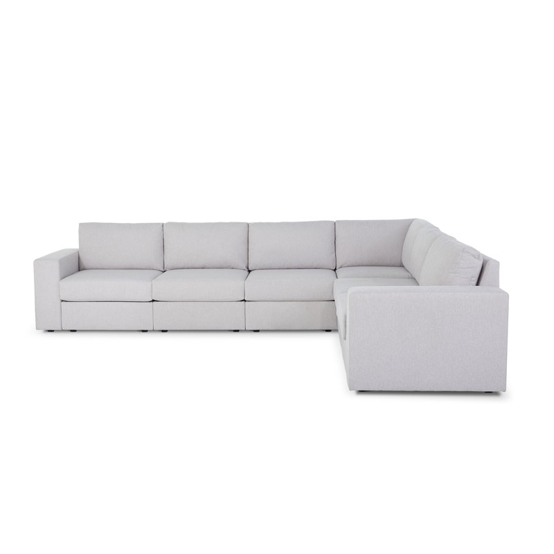 Canapé modulaire 6 places Flex, Gris clair givré