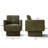Green Upholstered Swivel Barrel Accent Chair-1204468813