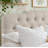 Tufted Upholstered Wingback Headboard, Solid Wood Head Board with Wood Legs, Adjustable Height Bed headboard from 47” to 63” Fabric Headboard in Modern Button Design, Beige-1754271014-1754271006