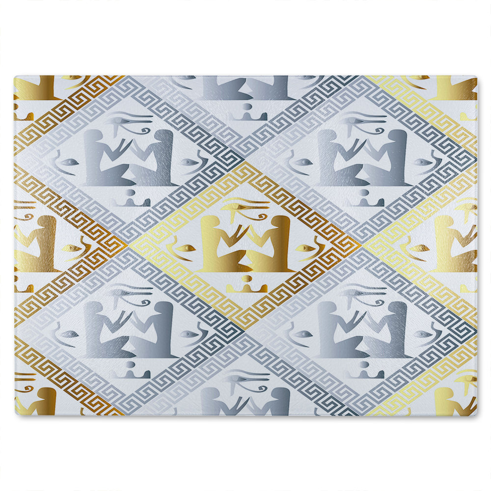 Egyptian Hieroglyphs In Glass Chopping Board
