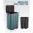 60L Dual Compartment Recycling Bin, 16 Gal Stainless Steel Step Trash Can, Soft-Close Lid, Rectangular Shape