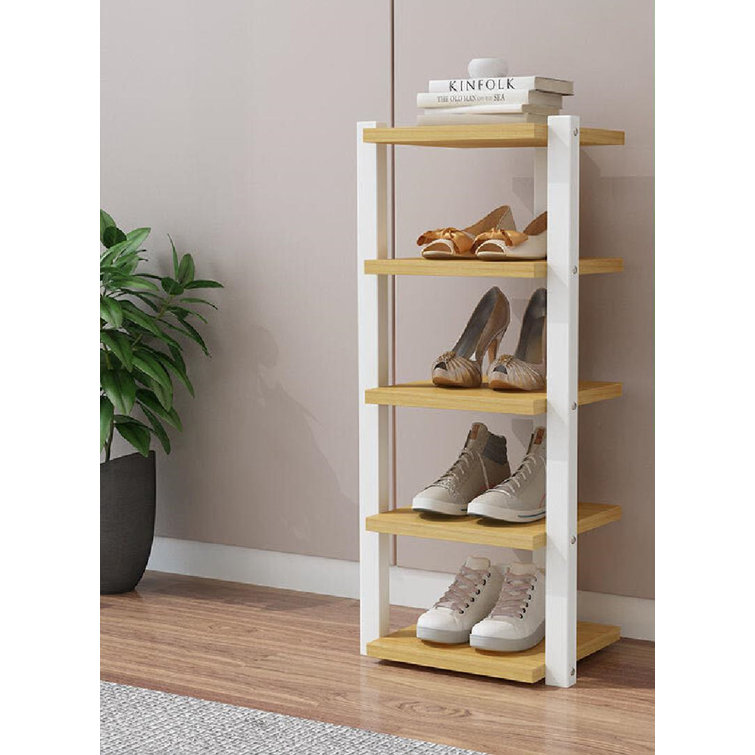 Ebern Designs 12 Pair Solid Wood Shoe Rack