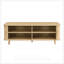 Table basse moderne avec rangement Mid-Century: 4 tablettes, 2 portes, parfaite pour le salon et le cinéma maison