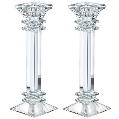 Set Of 2 Crystal Taper Candleholder -  Boker-Tov Shalom, J-6CAH-30