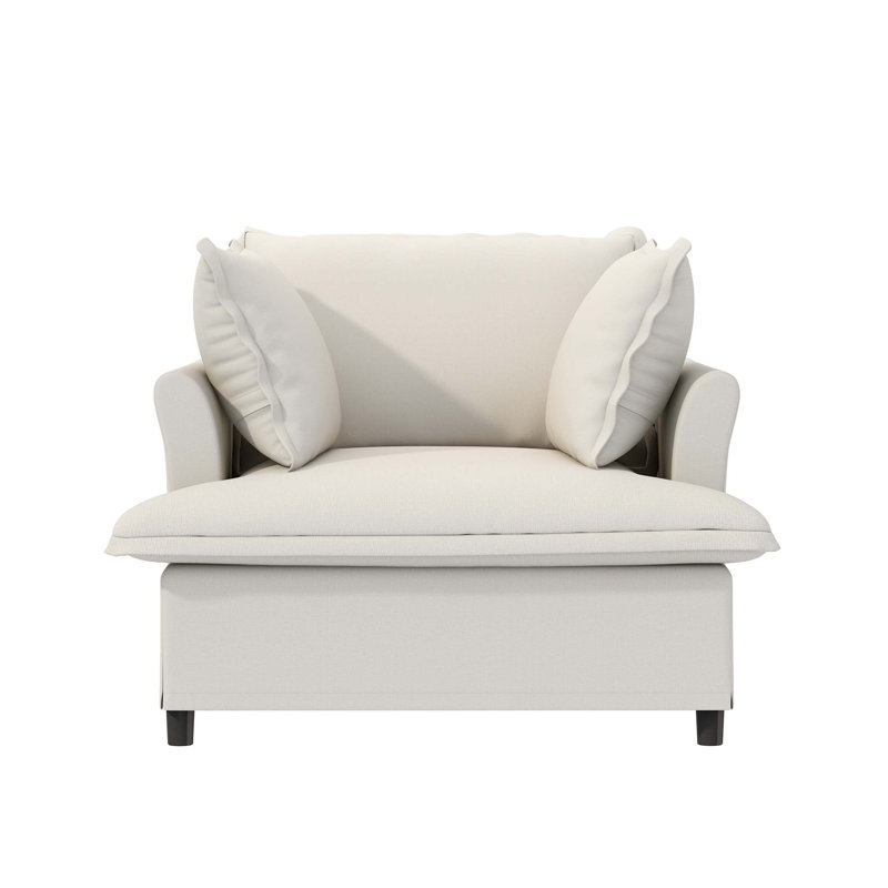 Module de canapé simple surdimensionné de 37 po pour canapé modulaire modulaire, fauteuil à assise large en chenille avec coussins, canapé-lit moderne et confortable rembourré pour salon, appartement, chambre à coucher, 2 couleurs