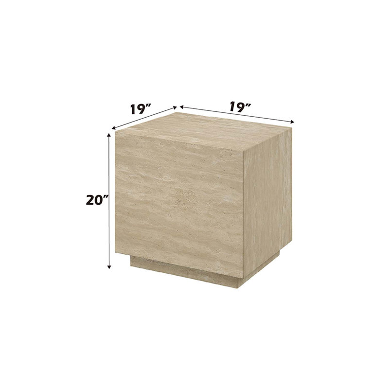 Table de bout Deon, travertin beige