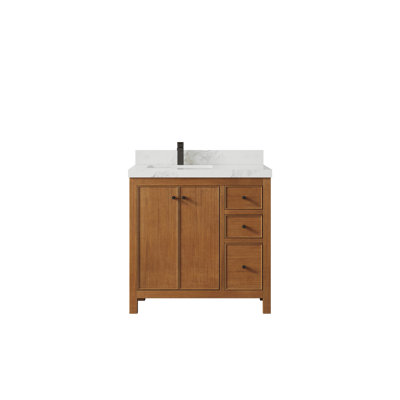 Chicago Teak 36'' Single Bathroom Vanity with Top