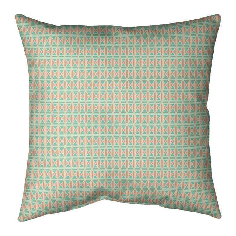 Oreiller Katelyn Elizabeth, 14 po x 14 po, Polyester/ Bourre en polyester, Sarcelle / orange
