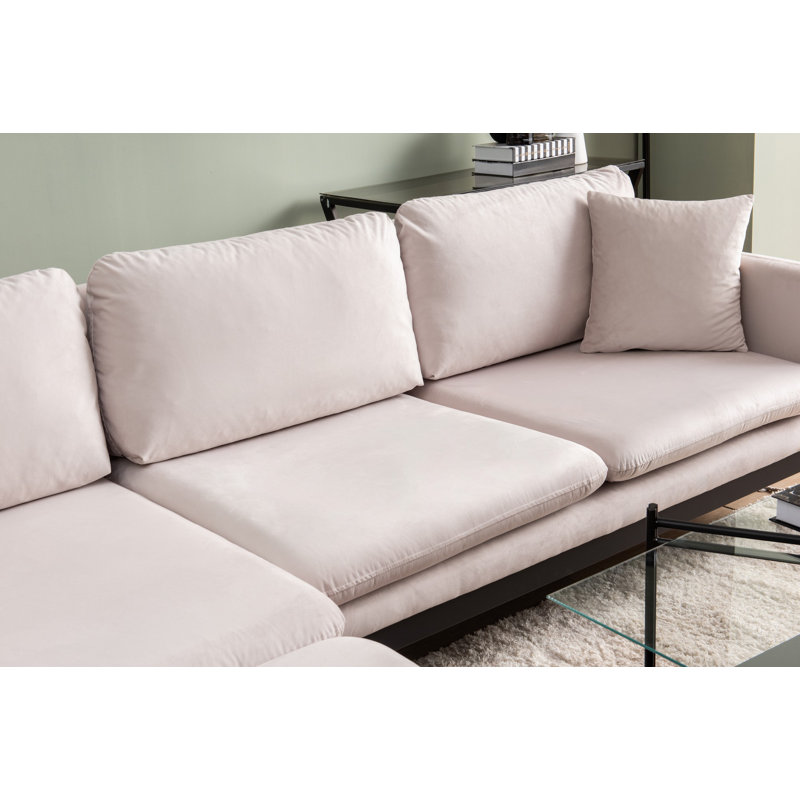 Modern Corner Sofa with Removable Cushions, 71.0 x 63.0 x 16.9 inches | 100% Metal Frame & Polyester Fabric | Deep Seat (21.7 inches), Perfect for Living Room & Family Spaces, Stylish & Versatile Design
