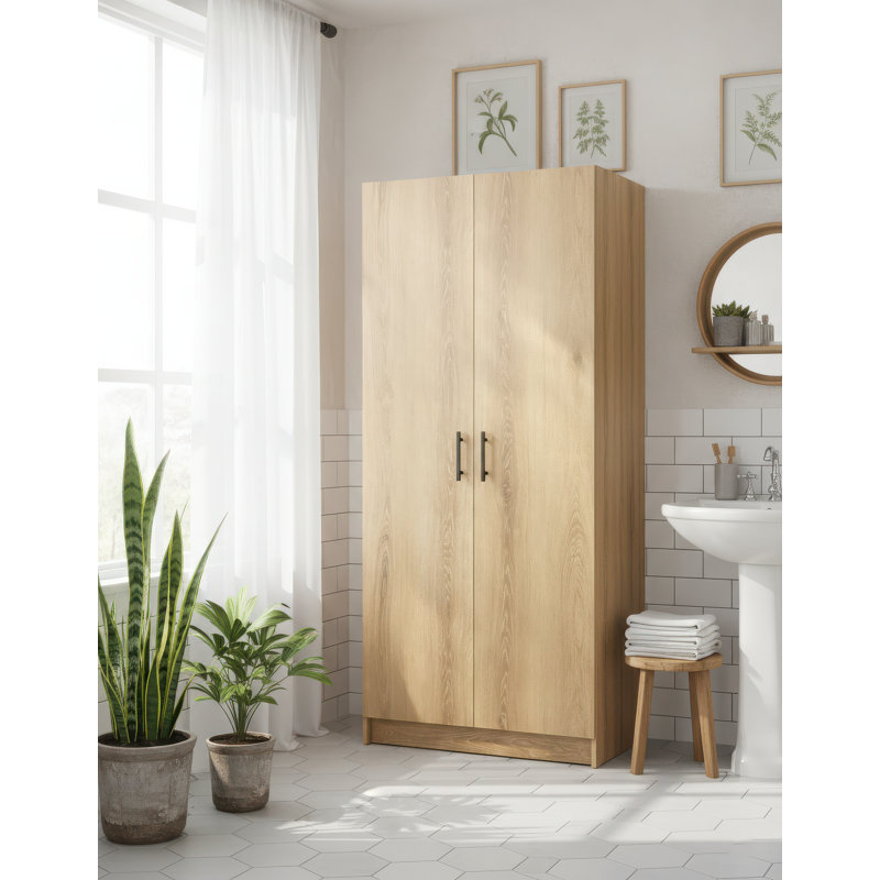 Armoire de rangement polyvalente 0C4800ED69B04AD69A667E009F16513E, H 70,9 po x l 31,5 po P 15,7 po, Chêne