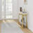 40.5" Narrow Industrial Console Table, 2-Tier Metal Frame ,Golden White-849440080