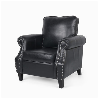 Christopher Knight Home 37" W x 33" D x 37" H Faux Leather Rolled Arm Club Chair