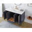 Meuble-lavabo moderne autoportant Tennant Brand 48 pouces, bleu marine Bertone, lavabo simple, comptoir en quartz blanc, entièrement assemblé