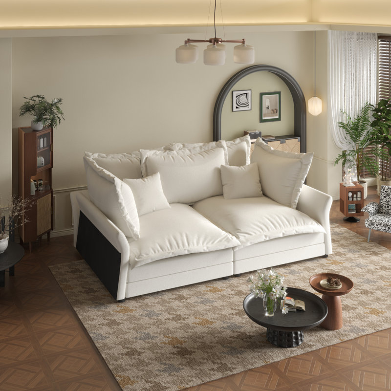 Canapé moderne 90,55 po Comfy, Beige
