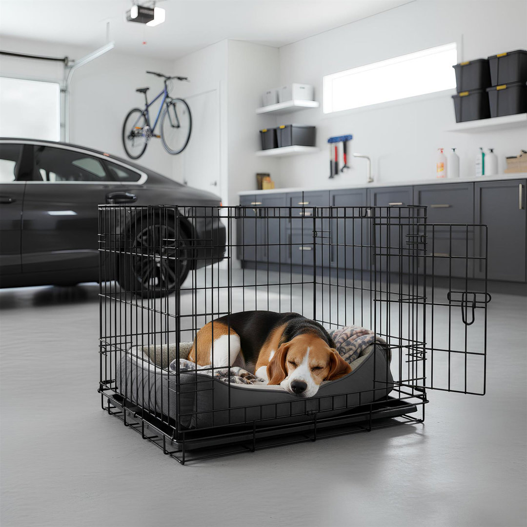 2 Door Metal Dog Crate with Removable Tray - Small