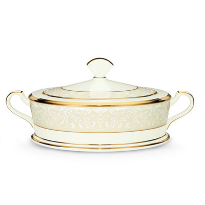 Noritake White Palace Covered Vegetable Bowl, 12", 64 OZ.