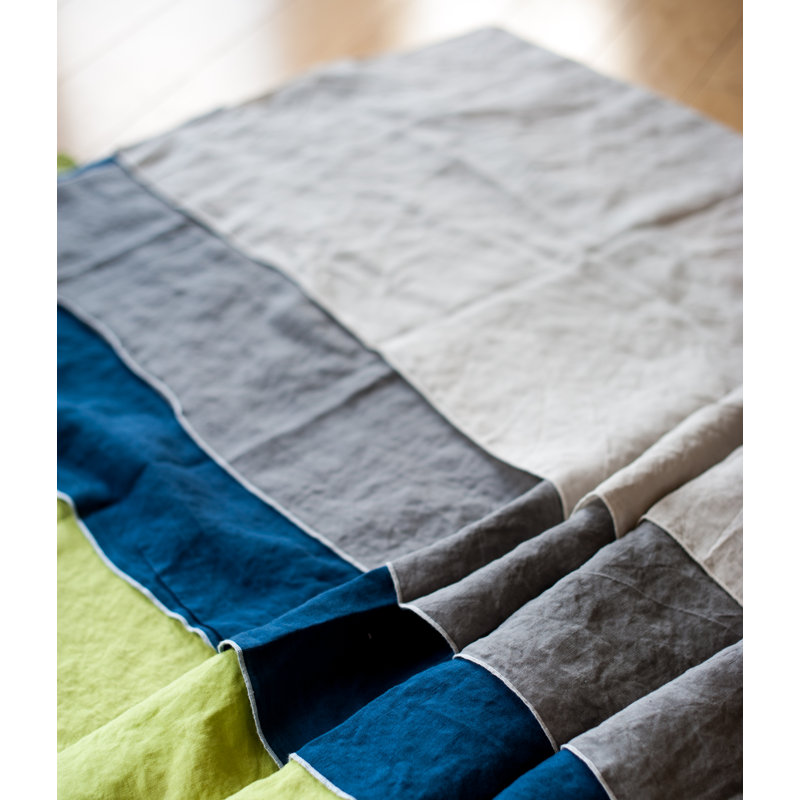 Blue Linen Hand-Washed Table Runner