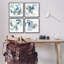 "Abstract Blue Squiggle Collage", ensemble de 4 giclées encadrées par June Erica Vess-308622483-308622481