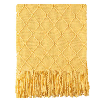  Knit Diamond Patterned Blanket