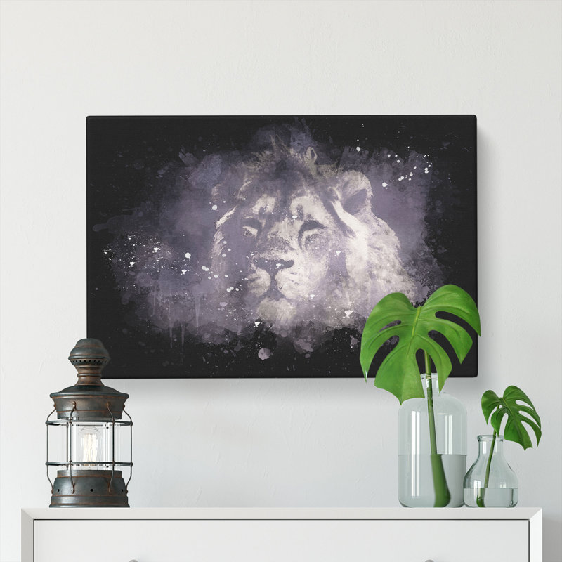Lion In The Mist - Wrapped Canvas, 50cm H x 76cm W x 3cm D