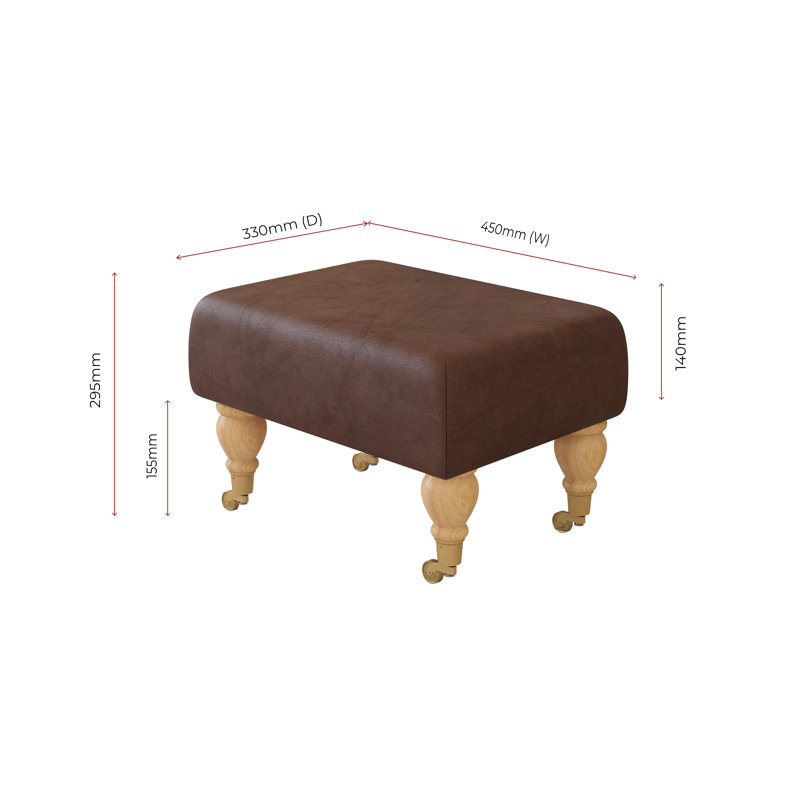 Collado Wood Caster Leg, Natural, Chestnut Brown, Italian Leather