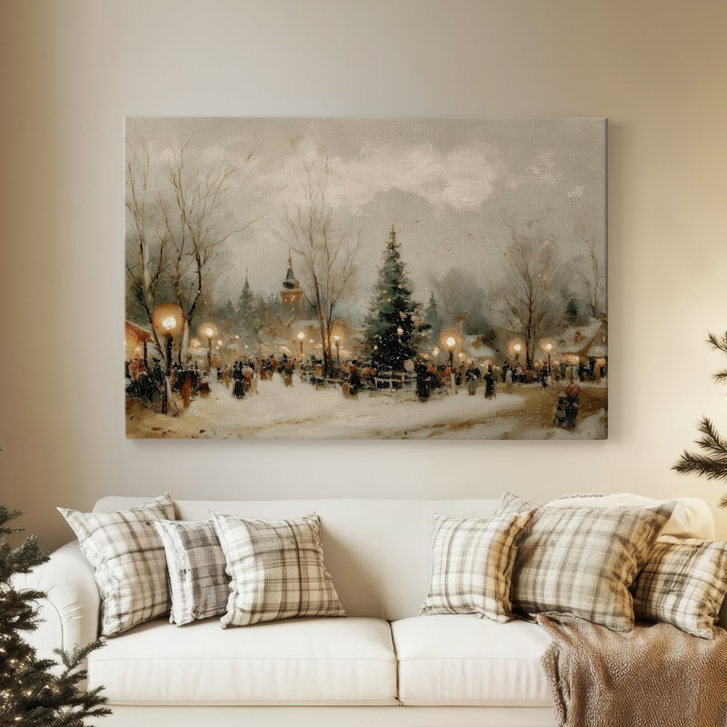 Candlelit Cathedral at Twilight-Premium Gallery Wrapped Canvas, 12" H x 18" W
