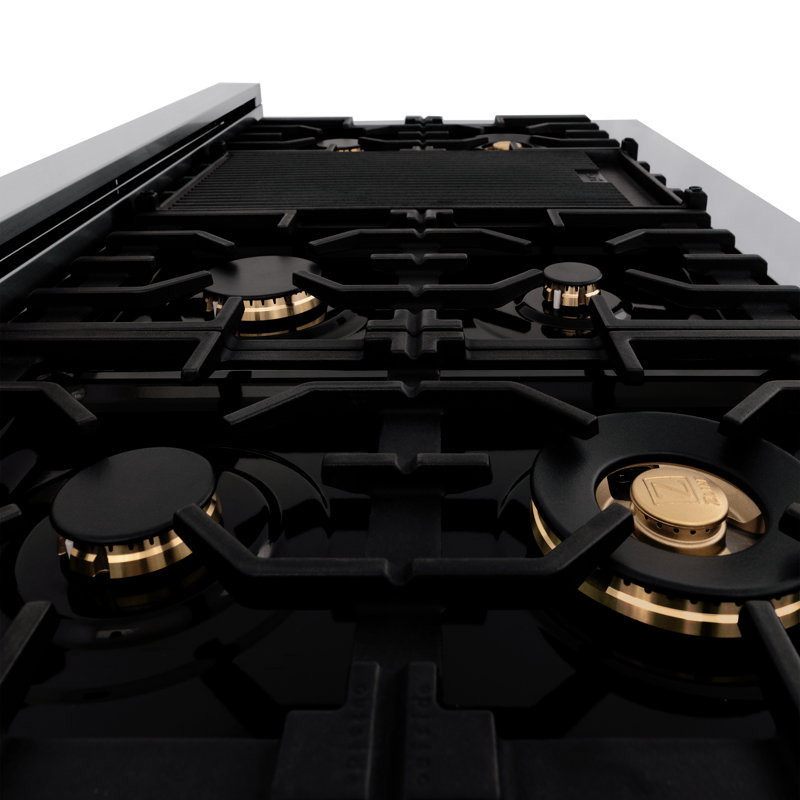 ZLINE Autograph 48" Legacy Dual Fuel Range w/ 7 Burners, Matte Black Stainless Steel