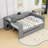 Full Size Velvet Upholstered Daybed with Built-In Twin Trundle, Desk, Shelves, Outlets and USB Ports-773940345