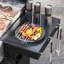 Barbecue au gaz et plaque chauffante avec tablettes latérales
