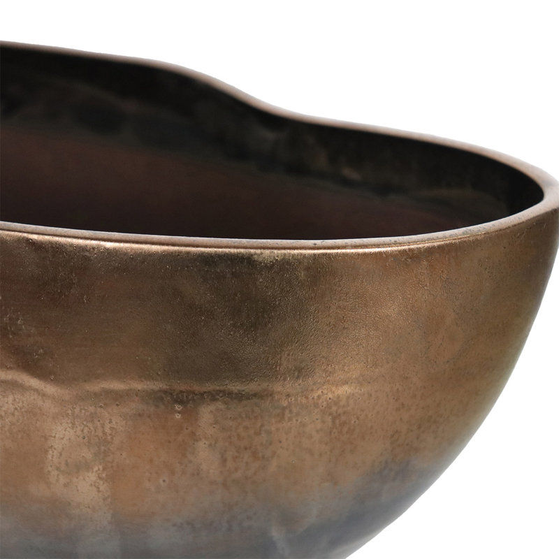 Parowan Handmade Ceramic Decoration Dish for Tabletop, Gold and Black Serving Bowl Home Decor Accent Piece