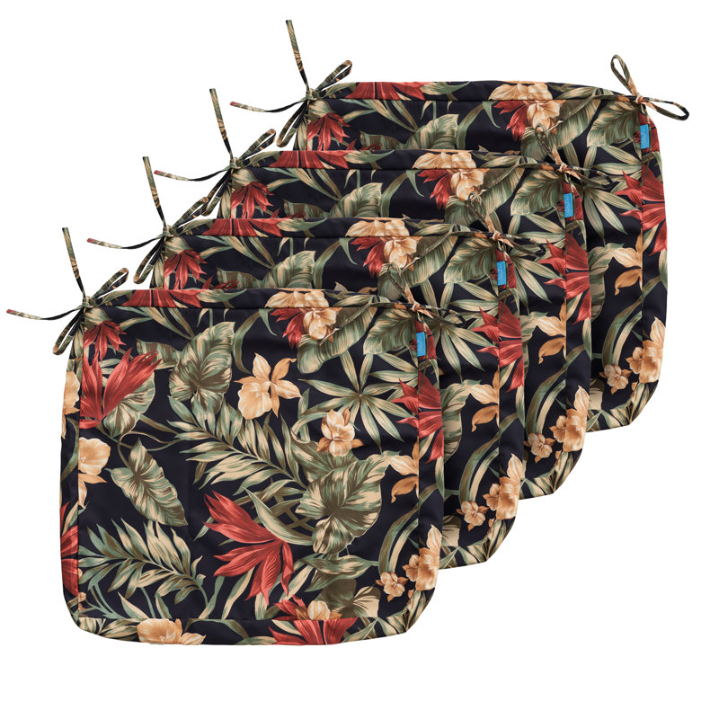 Housse de coussin d'extérieur 4 pièces CAYIP, Noir/Rouge/Vert