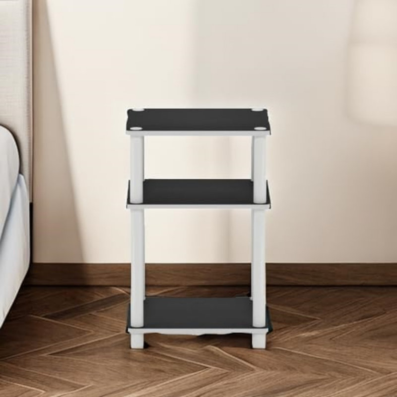 Ensemble de tables de bout avec rangement Colwyn, Blanc, 1, Blanc