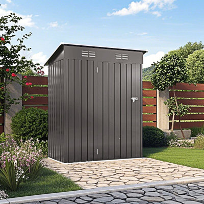 Remise extérieure pour outils avec toit incliné et porte verrouillable