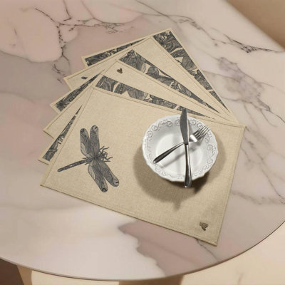 Hemp Dragonfly Rectangular Placemat (Set Of 6)