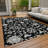 Machine Washable Indoor/Outdoor Xhevrie Black Rug-231977853