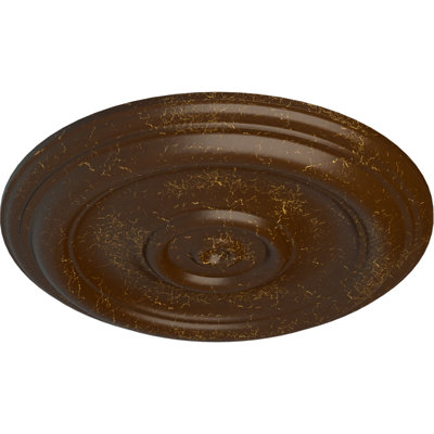 Endurathane Traditional Ceiling Medallion, 12"OD x 1"P (Fits Canopies up to 2 3/4"), Hand-Painted Root Beer Crackle Finish