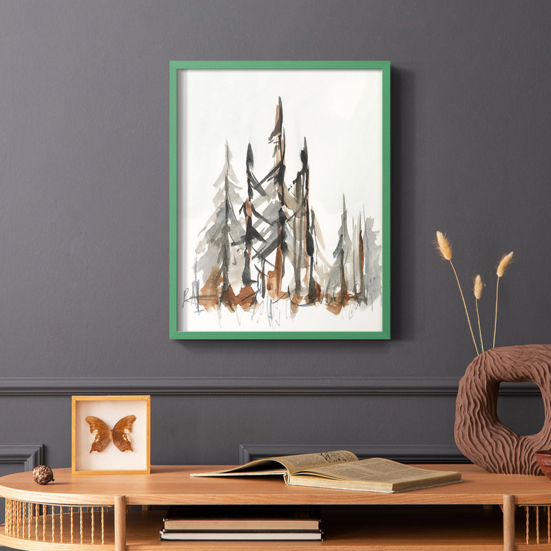Rustic Evergreen II, reproduction encadrée - bois massif, Vert, H 10 po x l 8 po