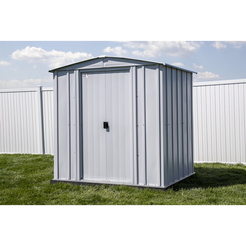 Arrow Classic 6x5 Flute Grey Steel Storage Shed with Sliding Doors
