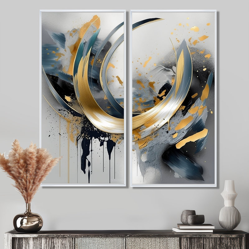 Hartz - art mural abstrait en marbre, H 40 po x l 40 po, Reproduction avec cadre flottant, Blanc