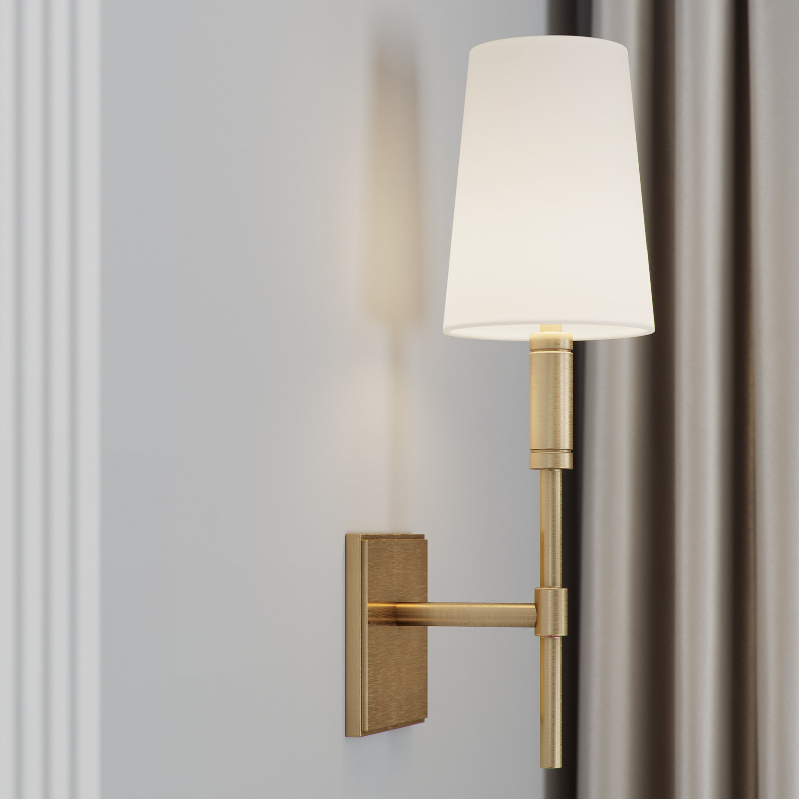 Altera Single Light Dimmable Wallchiere, Burnished Brass