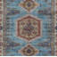 Tapis oriental en polyester tissé à la machine bleu / rouge / gris Avonmore-1032302968