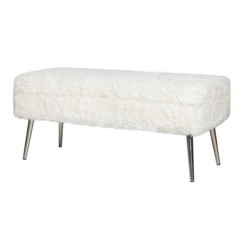 Banc de rangement rembourré Kristell, Naturel